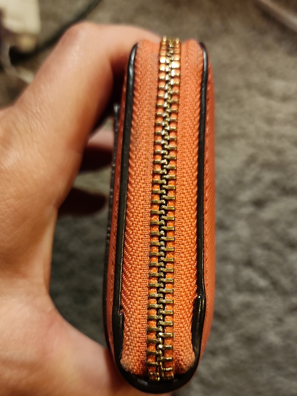 Coach Coral Or Salmon Color Saffiano Leather Zip Around Wallet - Picture 6 of 15